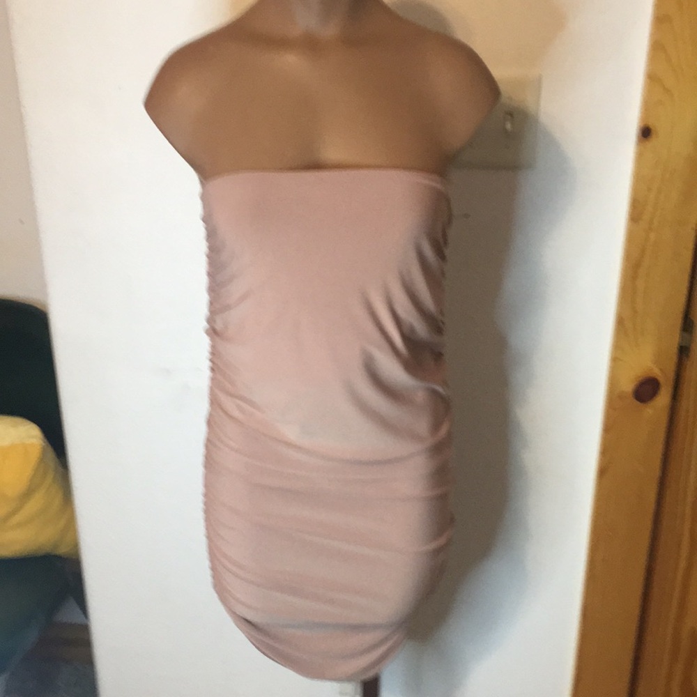 New Day & Night Nude Ruched Club Dress S